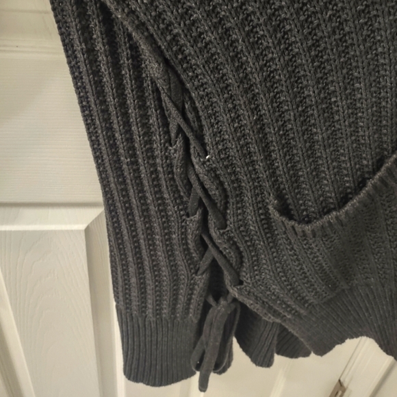 Express Forest Green Oversized Knit Cardigan Sweater Size S - Picture 3 of 6